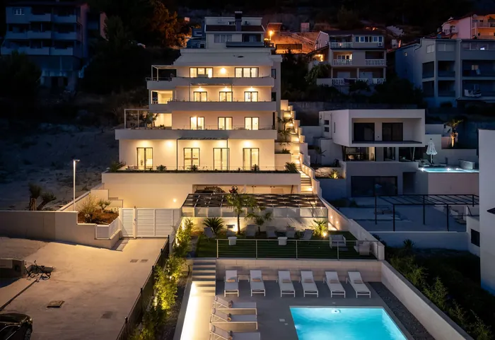 Exterior of the completed ALMISSUM Residences on the Omiš Riviera