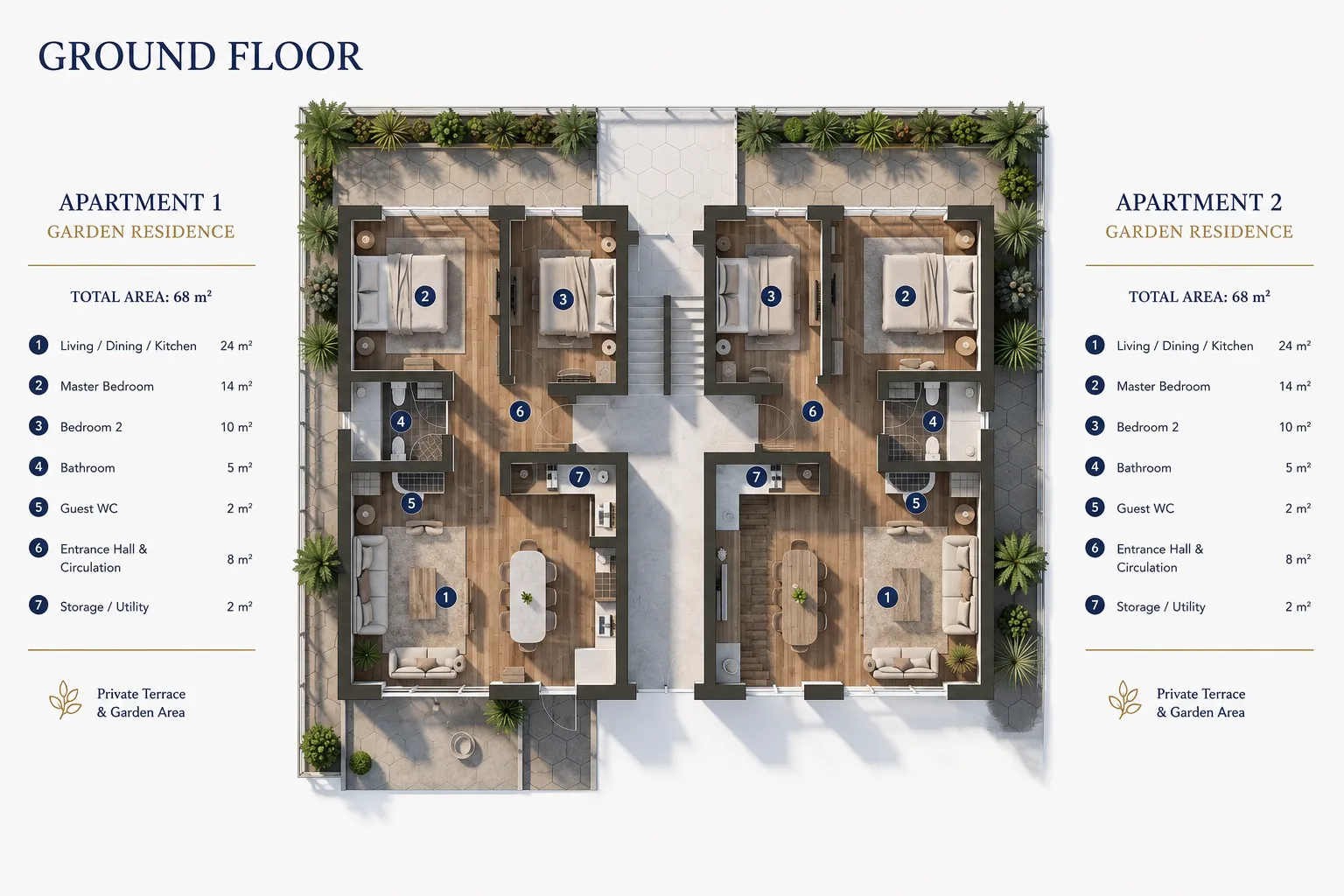 ALMISSUM Terraces ground floor apartment concept